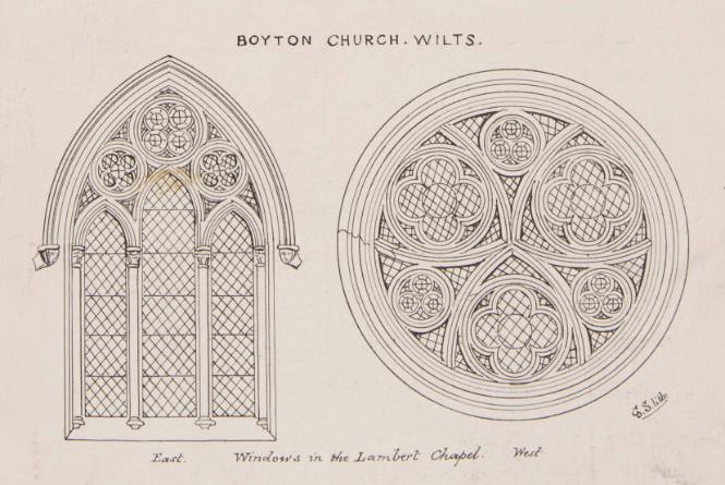 Boyton Church, Wilts. Windows in Lambert Chapel