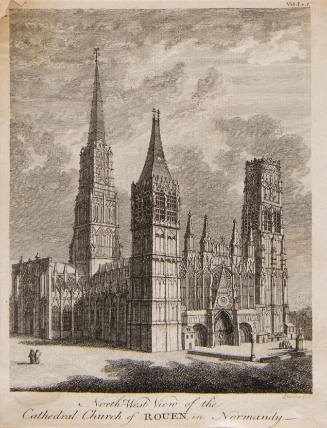North West view of Cathedral Church of Rouen in Normandy