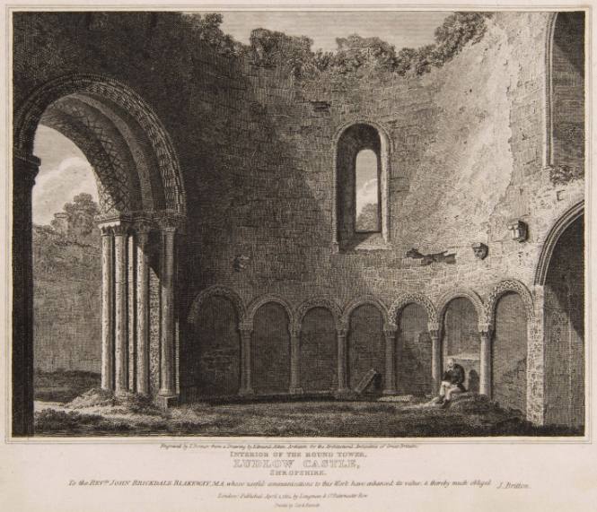 Interior of Round Tower, Ludlow Castle, Shropshire - for the Architectural Antiquities of Great Britain