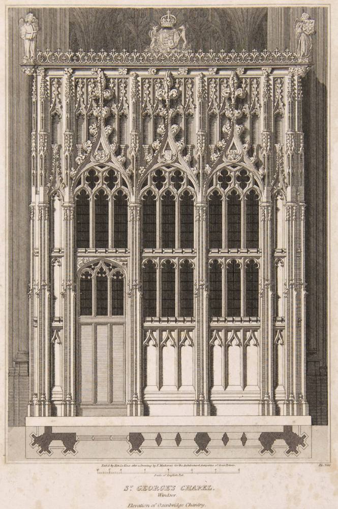 St. George's Chapel, Windsor Elevation of Oxenbridge Chantry for the Architectural Antiquities of Great Britian