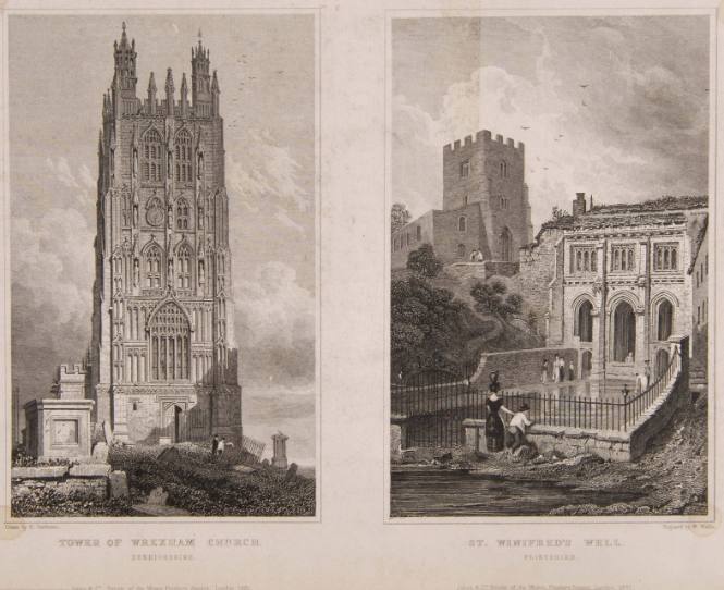 Tower of Wrexham Church, Denbingshire St. Winifred's Well, Flintshire