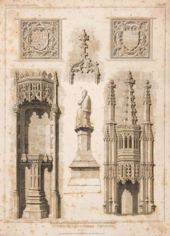 Norwich Cathedral Church, Details for Britton's History &c. of Norwich Cathedral