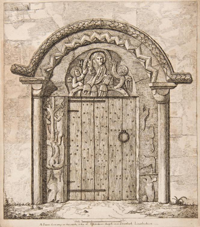 A Saxon doorway on the south side of Essondine Chapel near Stamford Lincolnshire