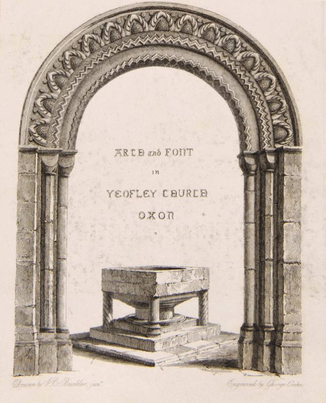 Arch and Font in Yeofley Church, Oxon.