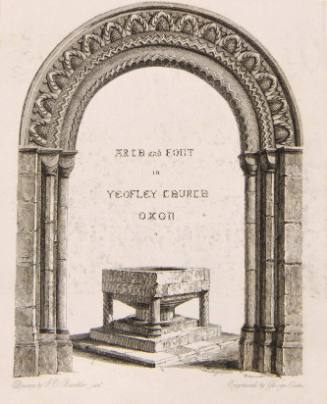 Arch and Font in Yeofley Church, Oxon.