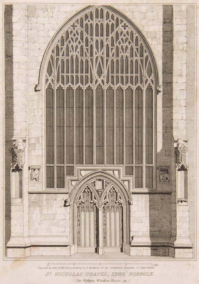 St. Nicholas Chapel, Lynn, Norfolk (The Western Window, Door &c.) for Architectural Antiquities of Great Britain