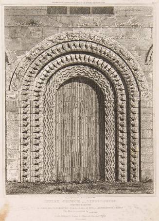 Iffley Church-Oxfordshire. Western Doorway for Britton's Chronological History of English Architecture