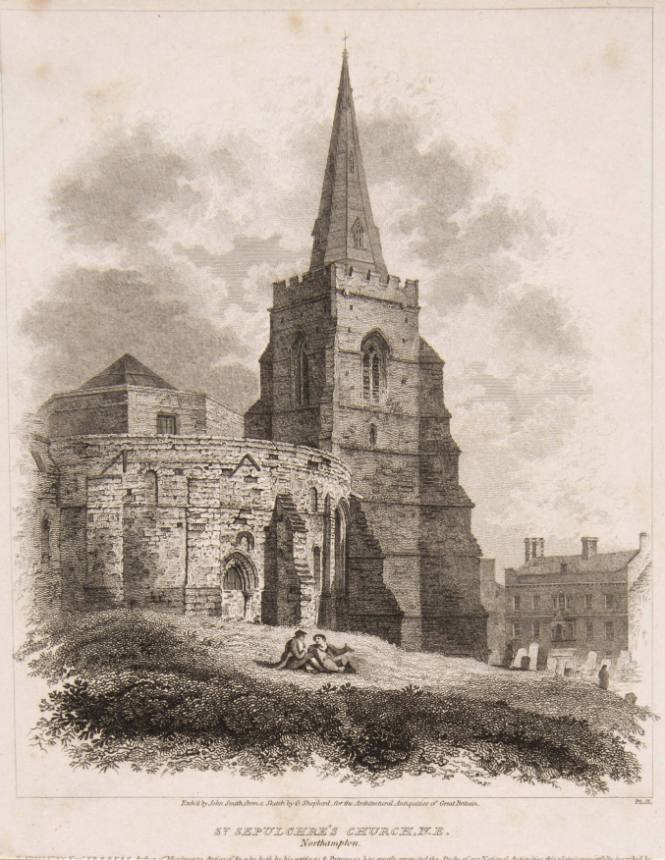 St. Sepulchre's Church, N.E., Northampton for The Architectural Antiquities of Great Britton