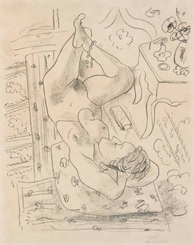 Nude Lying Upward with Louis XIV Table