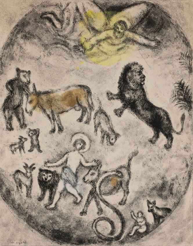 The Peaceable Kingdom as Foretold by Isaiah (Isaiah 11: 5-9) (from Chagall's illustrations for the Bible, 1931-36)