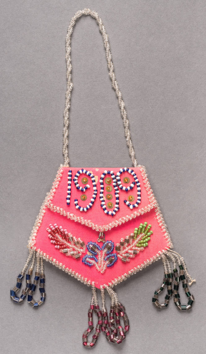 Pouch with squirrle design and date