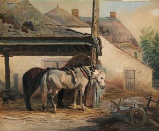 Two Horses in a Stable