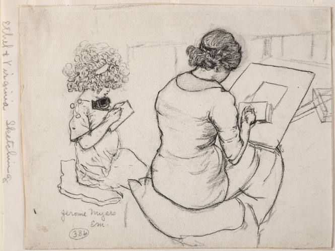 Ethel and Virginia Sketching