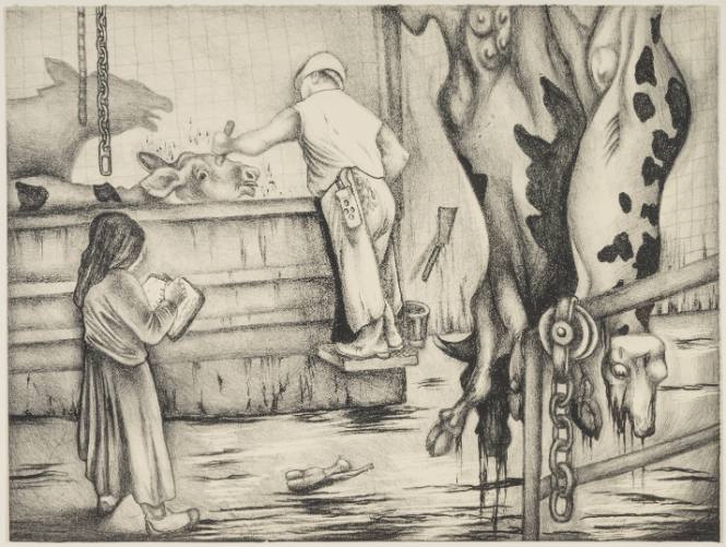Self-portrait in Slaughterhouse