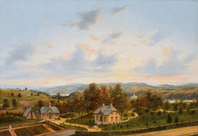 Springside: South and West of Kitchen Garden and East Facade of Cottage