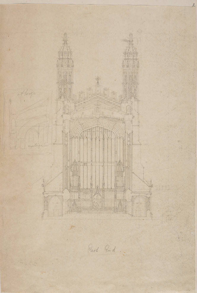 Transverse section showing Altar Screen, King's College Chapel
