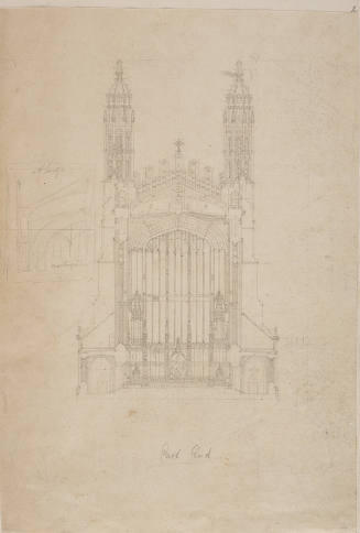 Transverse section showing Altar Screen, King's College Chapel