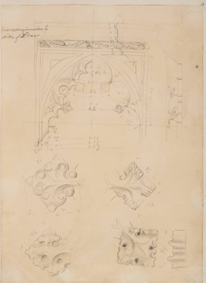 Side of S. Door - Details, King's College Chapel