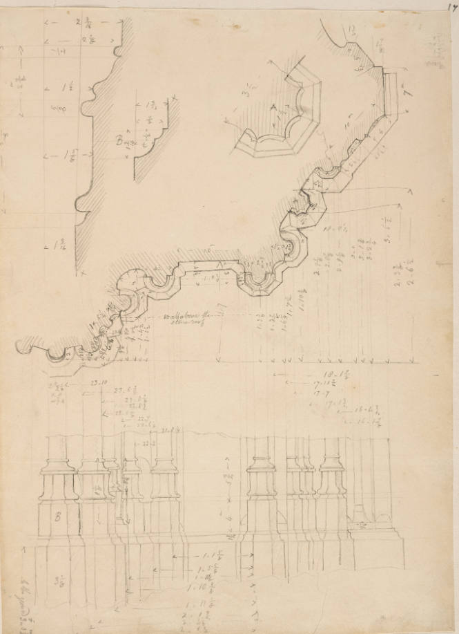 Plan of principal piers, King's College Chapel