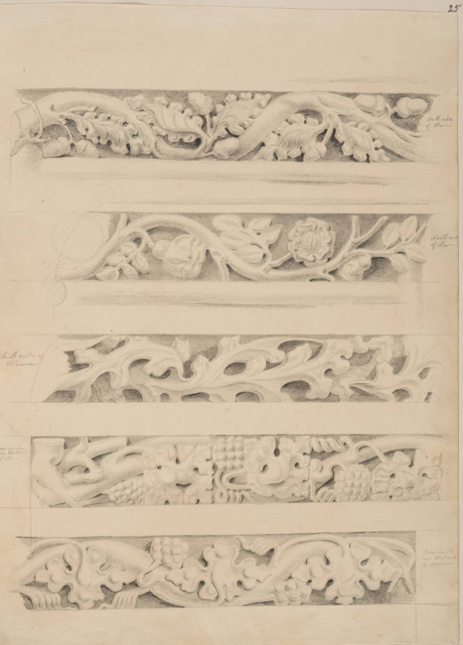 Stringcourses at N. and S. side of Nave, King's College Chapel
