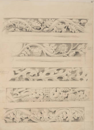 Stringcourses at N. and S. side of Nave, King's College Chapel