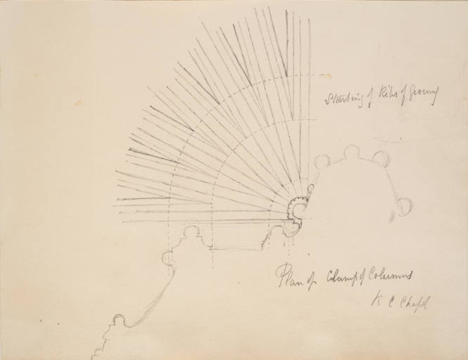 Startng of Ribs of Groining and Plan of Clump of Columns, King's College Chapel