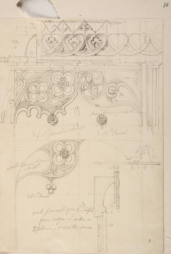 Oak Pannelling, side Chapel,  King's College Cambridge