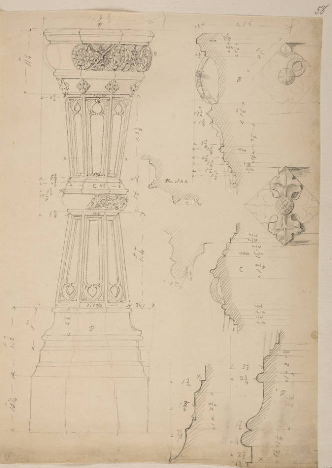 Column details and elevations, King's College Chapel