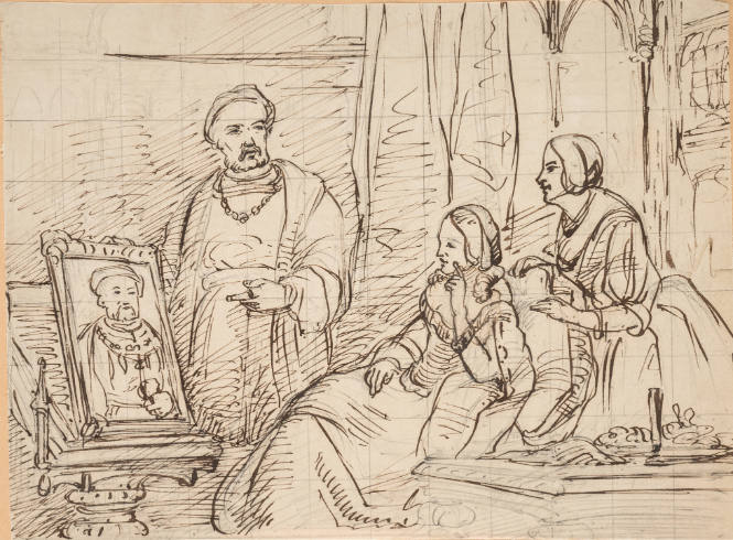 Holbein showing portrait of that infernal scoundrel, Henry VIII to Anna the Victim