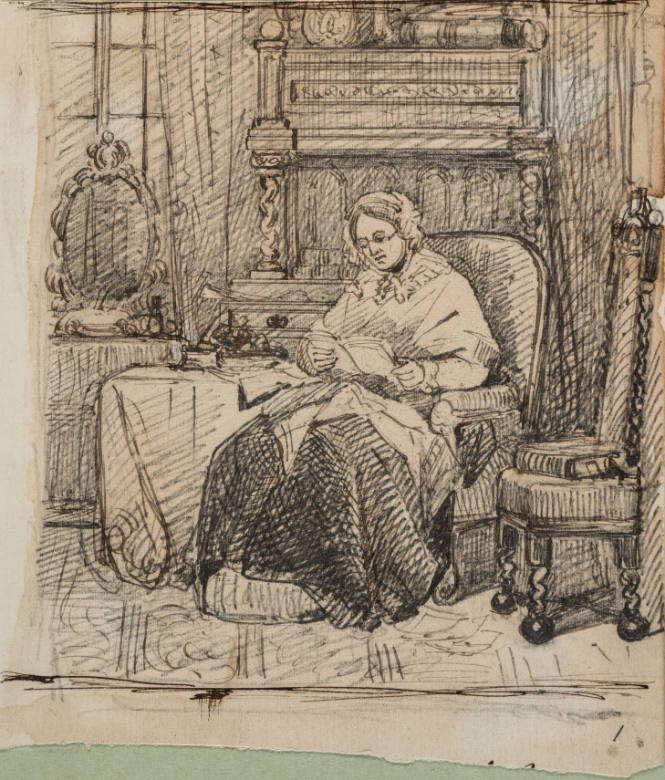 Old Woman reading a letter