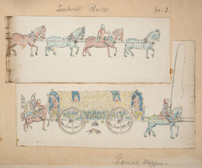 Copy from - Louterell Psalter, No. 3   Queen's Wagon
