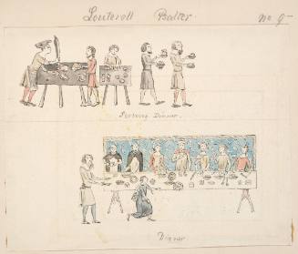 Serving Dinner - Louterell Psalter No. 9