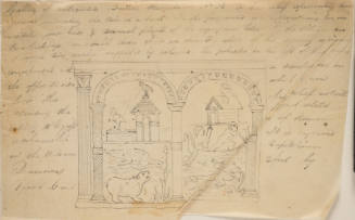 Drawing of a bas relief in Gallery of Antiquities, British Museum, no. 36