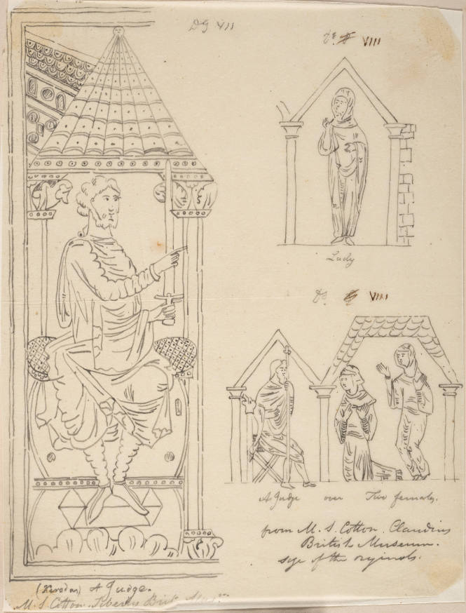 Manuscript page from M.S. Cotton, Tiberius, British Museum and M.S. Cotton Claudius British Museum