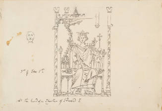 Edward I seated on a Gothic throne