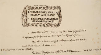 Inscription found at Colchester Essex, 1713