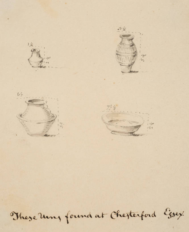 Urns found at Chesterford, Essex