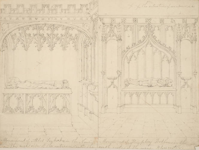 Monument of the Abbot Seabroke and Monument of Humphrey Botham, Gloucester