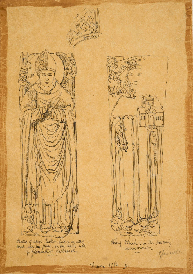 Statue of Abbot Parker and Statues of King Osrich, Gloucester Cathedral