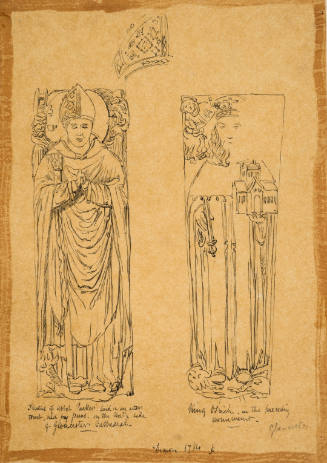 Statue of Abbot Parker and Statues of King Osrich, Gloucester Cathedral