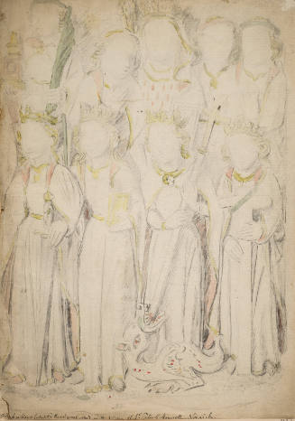 Sketch of Female Saints form St. Peter's of Mancroft, Norwich