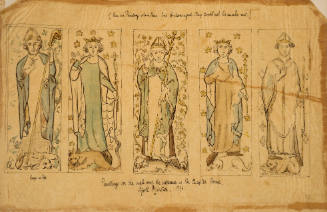 Paintinigs on the wall over the entrance in the Chapter House - York Minster