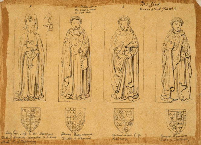 Statues of Noblemen and women withe their coats of arms