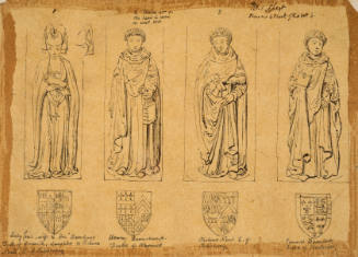 Statues of Noblemen and women withe their coats of arms