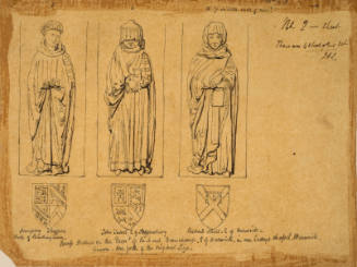 Noblemen with their coats of arms. Mounument of Richard Beauchamp, E. of Warwick, in our Lady's Chapel, Warwick