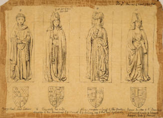 Nobleman and women with their coats of arm