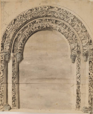 Plan and moulding outline, entrance to St. Joseph's Cathedral