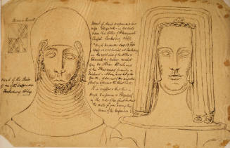 Heads of man and wife from Mont of Hugh Despenser, near alter of St. Margaret's Chapel, Tewkesbury Abbey