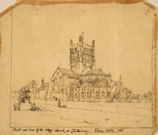 Southeast view of the Abbey Church at Tewkesbury