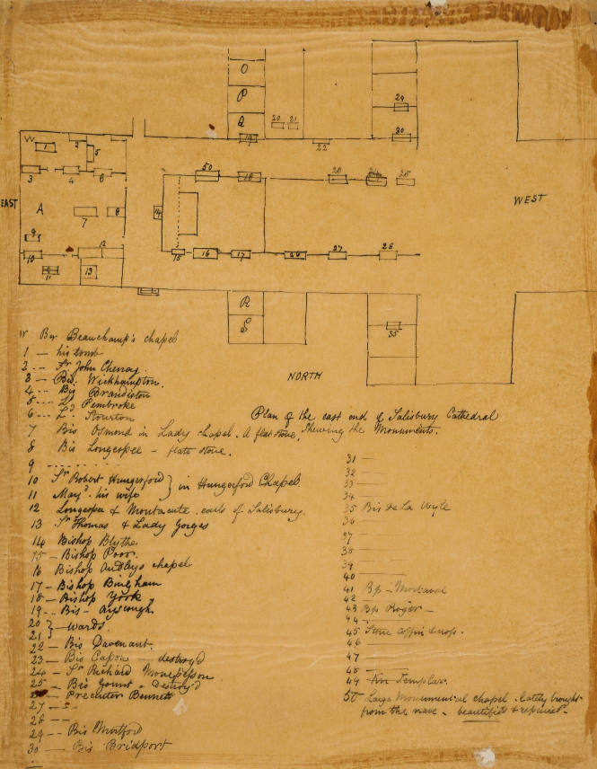 Plan of the East end of Salisbury Cathedral